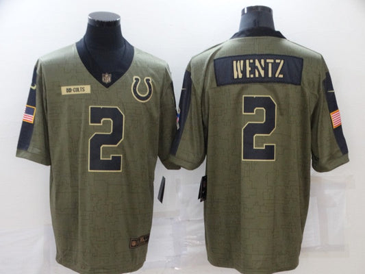 Men's Indianapolis Colts Carson Wentz #2 Brown Game Jersey1