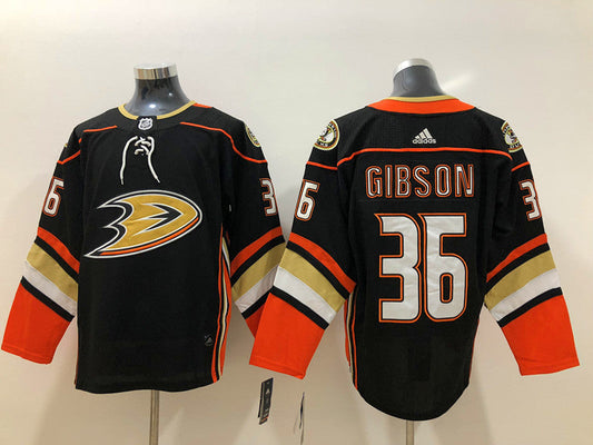 Men's Anaheim Ducks John Gibson #36 Black Breakaway Player jersey