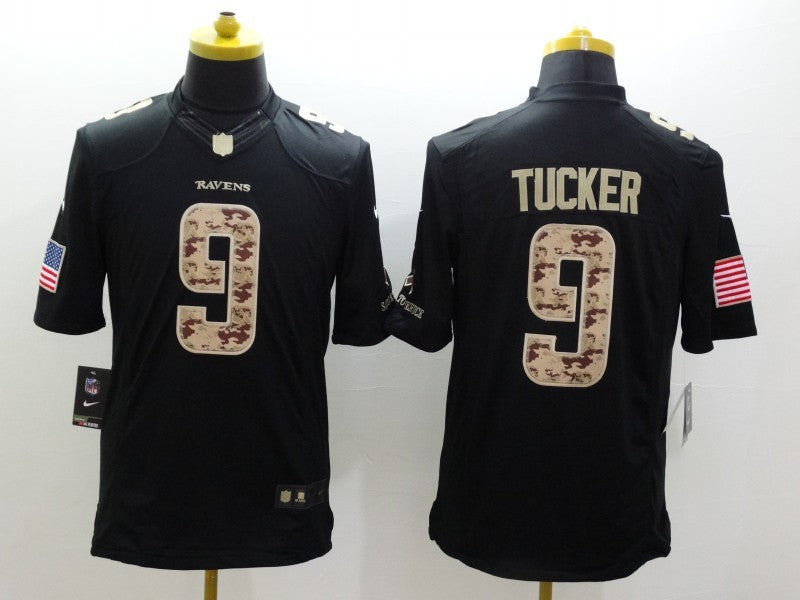Men's Baltimore Ravens Justin Tucker #9 Black Alternate Game Jersey1