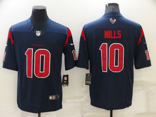 Men's Houston Texans Davis Mills #10 Navy Player Jersey1