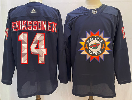 Men's Minnesota Wild Joel Eriksson Ek #14 Black Breakaway Player jersey