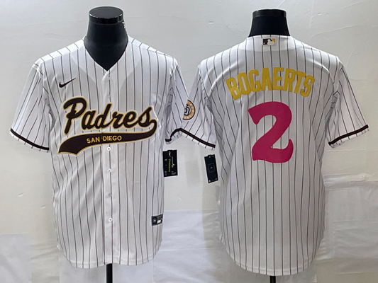 Men's San Diego Padres Xander Bogaerts #2 White Replica Player jersey Joint Edition