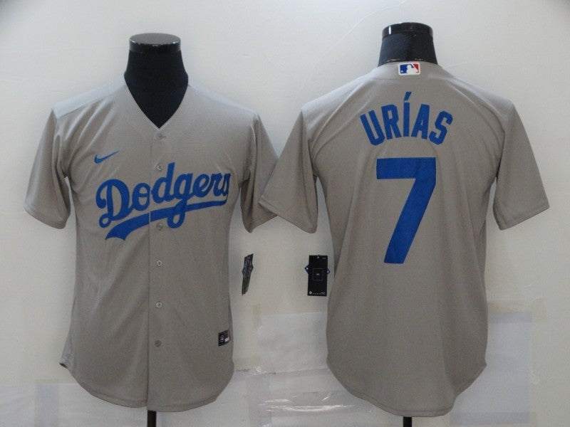 Men's Los Angeles Dodgers Julio Urias #7 Gray Replica Baseball Jersey1
