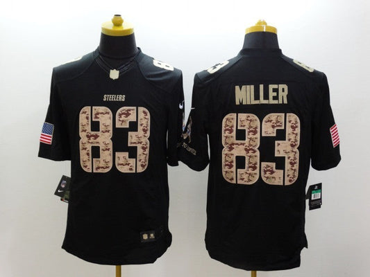 Men's Pittsburgh Steelers Heath Miller #83 Black Game Player Jersey1