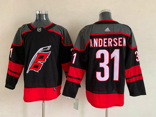 Men's Carolina Hurricanes Frederik Andersen #31 Black Player jersey