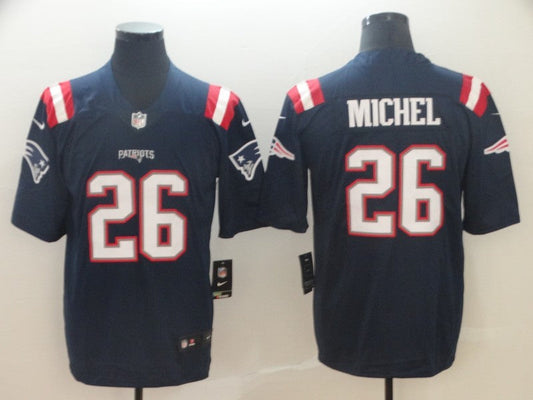 Men's New England Patriots Sony Michel #26 Navy Game Player Jersey1