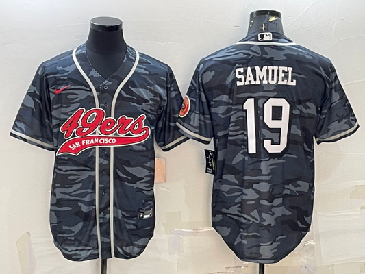 Men's San Francisco 49ers Deebo Samuel #19 Grey Camouflage Game jersey Joint Edition