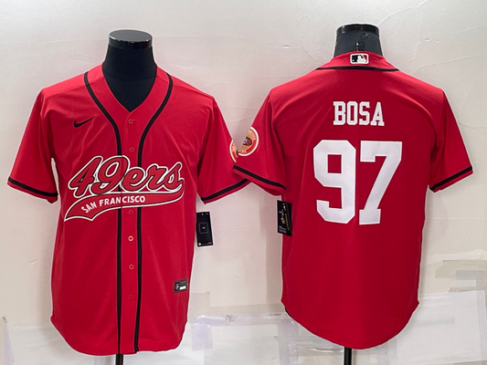 Men's San Francisco 49ers Nick Bosa #97 Red Game jersey Joint Edition