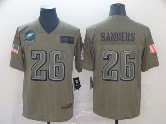 Men's Philadelphia Eagles Miles Sanders #26 Brown Game Jersey1