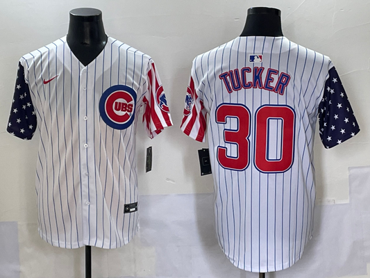 Men's Chicago Cubs Kyle Tucker #30 White Replica Player Jersey