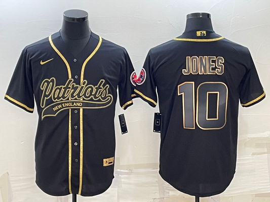 Men's New England Patriots Mac Jones #10 Black Game jersey Joint Edition