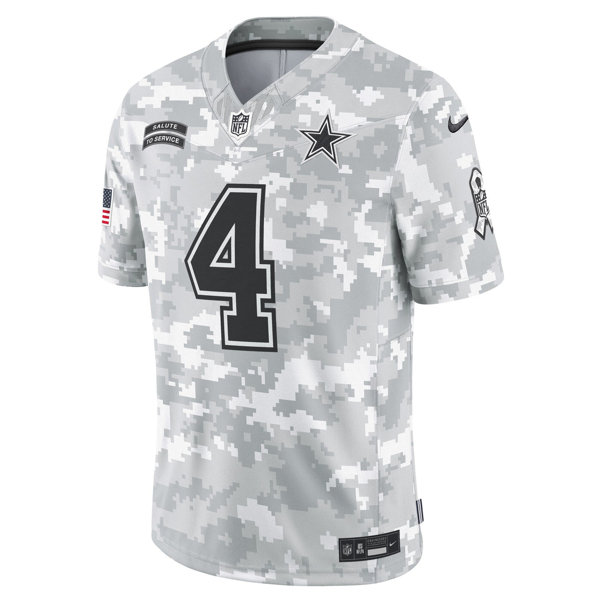 Dak Prescott Dallas Cowboys Nike 2024 Salute to Service Limited Jersey - Arctic Camo