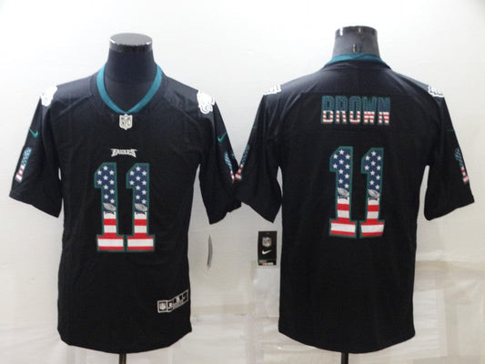 Men's Philadelphia Eagles A.J. Brown #11 Black Authentic Game jersey