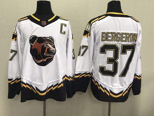 Men's Boston Bruins Patrice Bergeron #37 White Replica Game jersey