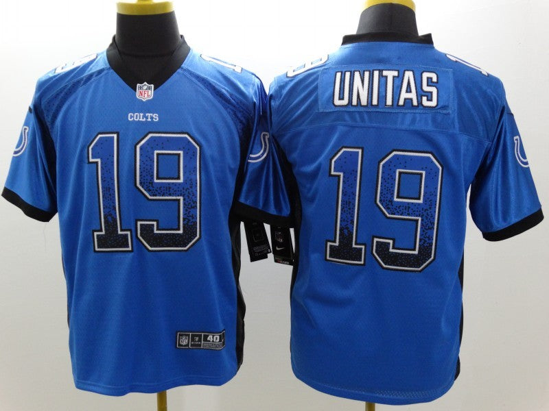 Men's Indianapolis Colts Johnny Unitas #19 Blue Game Jersey1
