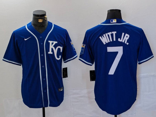 Men's Kansas City Royals Bobby Witt Jr. #7 Royal Replica Player Jersey1