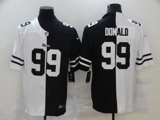 Men's Los Angeles Rams Aaron Donald #99 Black/White Game Jersey1