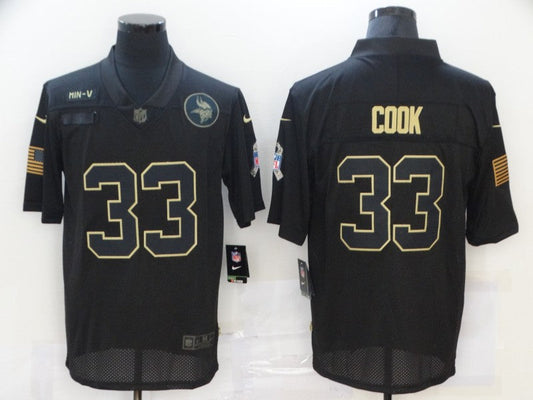 Men's Minnesota Vikings Dalvin Cook #33 Black Player Game Jersey1