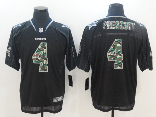 Men's Dallas Cowboys #4 Dak Prescott Black Authentic Game Jersey1