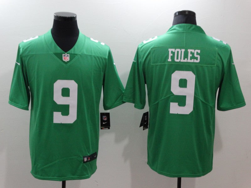 Men's Philadelphia Eagles Nick Foles #9 Green Game Jersey1