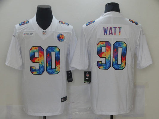 Men's Pittsburgh Steelers T.J. Watt #90 White Player Game Jersey1