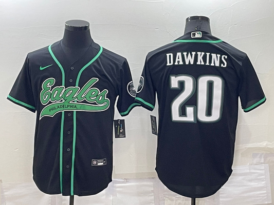 Men's Philadelphia Eagles Brian Dawkins #20 Black Game jersey Joint Edition