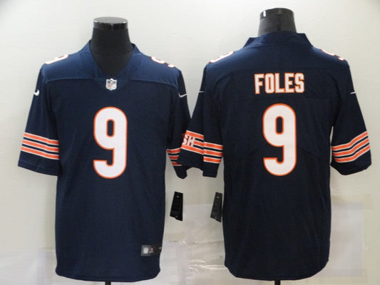 Men's Chicago Bears Nick Foles #9 Navy Game Jersey1