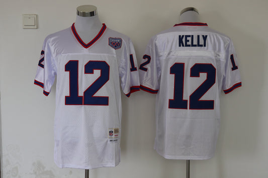 Men's Buffalo Bills Jim Kelly Mitchell & Ness White Legacy Replica Player jersey