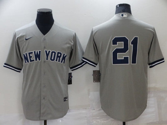Men's New York Yankees Paul ONeill #21 Gray Replica Player Name Jersey