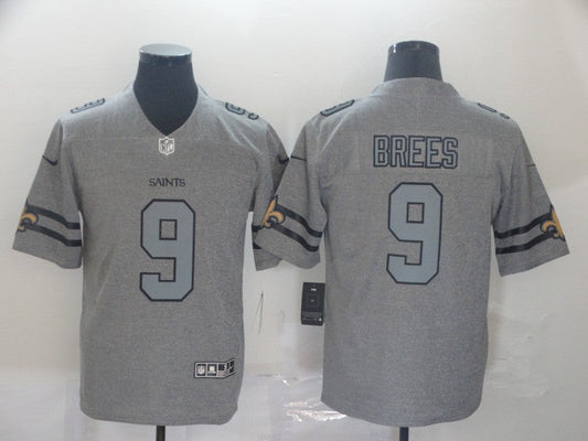 Men's New Orleans Saints Drew Brees #9 Gray Game Jersey1