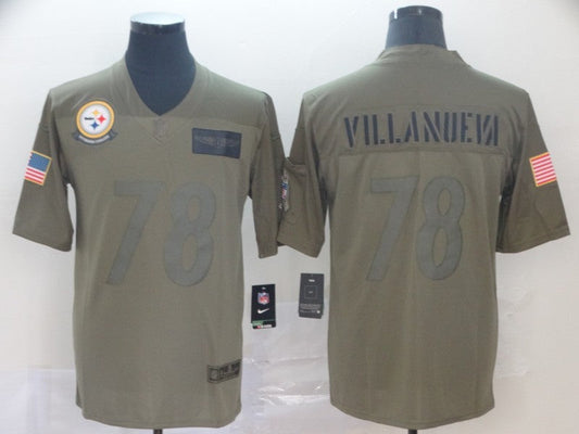 Men's Pittsburgh Steelers Alejandro Villanueva #78 Brown Game Jersey1