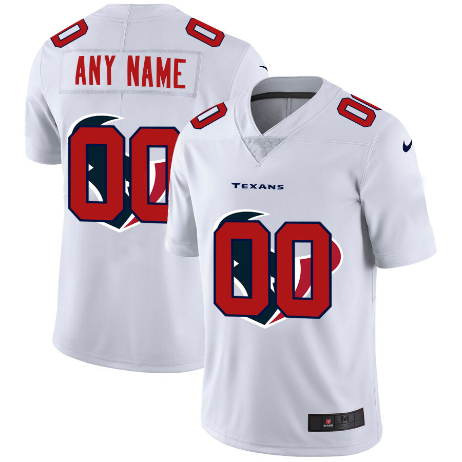 Custom1 Houston Texans White Team Big Logo Vapor Untouchable Limited Jersey1 Stitched American Football Jerseys