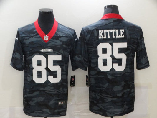 Men's San Francisco 49ers George Kittle #85 Gray Camouflage Game Jersey1