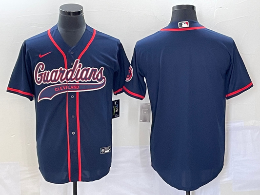 Men's Cleveland Guardians Navy Alternate Official Replica Blank jersey