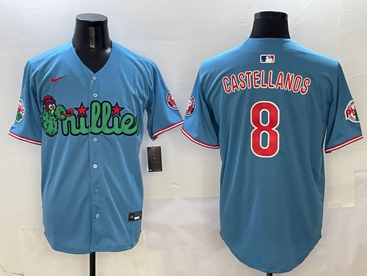 Men's Philadelphia Phillies Nick Castellanos #8 Blue Player jersey