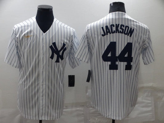 Men's New York Yankees Reggie Jackson #44 White Replica Baseball Jersey1