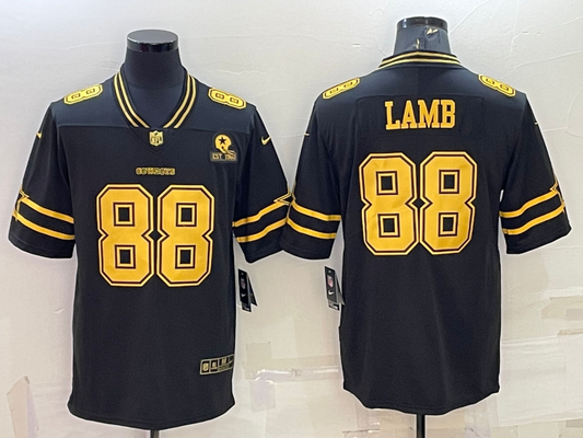 Men's Dallas Cowboys CeeDee Lamb #88 Black Team Game Jersey1