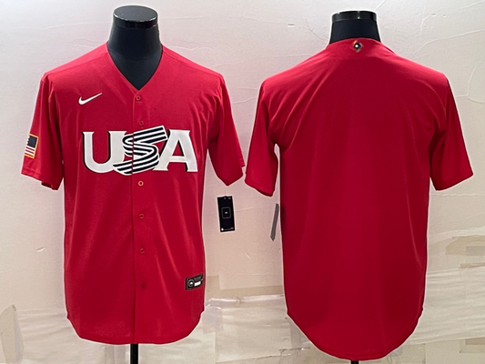 Men's 2023 World Baseball Classic USA Red Blank jersey