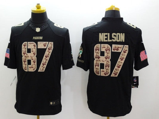 Men's Green Bay Packers Jordy Nelson #87 Black Game Jersey1