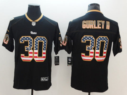 Men's Los Angeles Rams Todd Gurley II #30 Black Authentic Game jersey