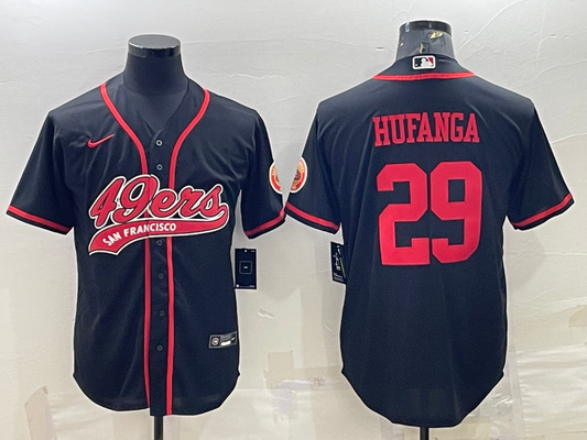 Men's San Francisco 49ers Talanoa Hufanga #29 Black Game jersey Joint Edition
