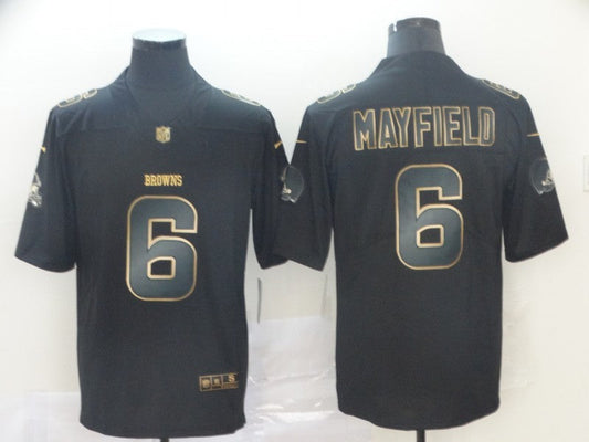 Men's Cleveland Browns Baker Mayfield Black Player Game Jersey1