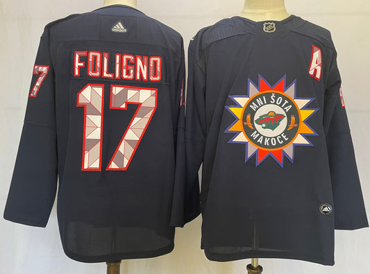 Men's Minnesota Wild Marcus Foligno #17 Black Breakaway Player jersey