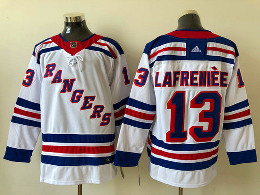Men's New York Rangers Alexis Lafreniere #13 White Player Game Jersey1