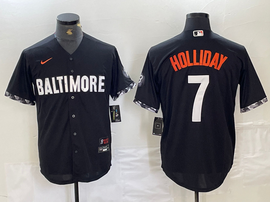 Men's Baltimore Orioles Jackson Holliday #7 Black City Connect Replica Player Jersey1