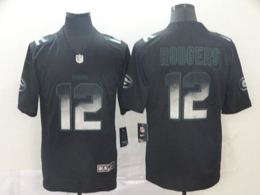 Men's Green Bay Packers Aaron Rodgers #12 Black Game Team Jersey1
