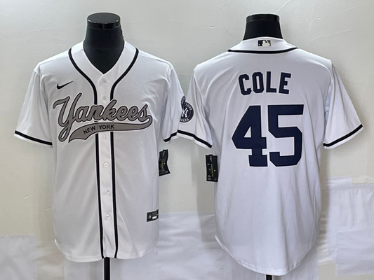 Men's New York Yankees Gerrit Cole #45 White Player Jersey1 Joint Edition