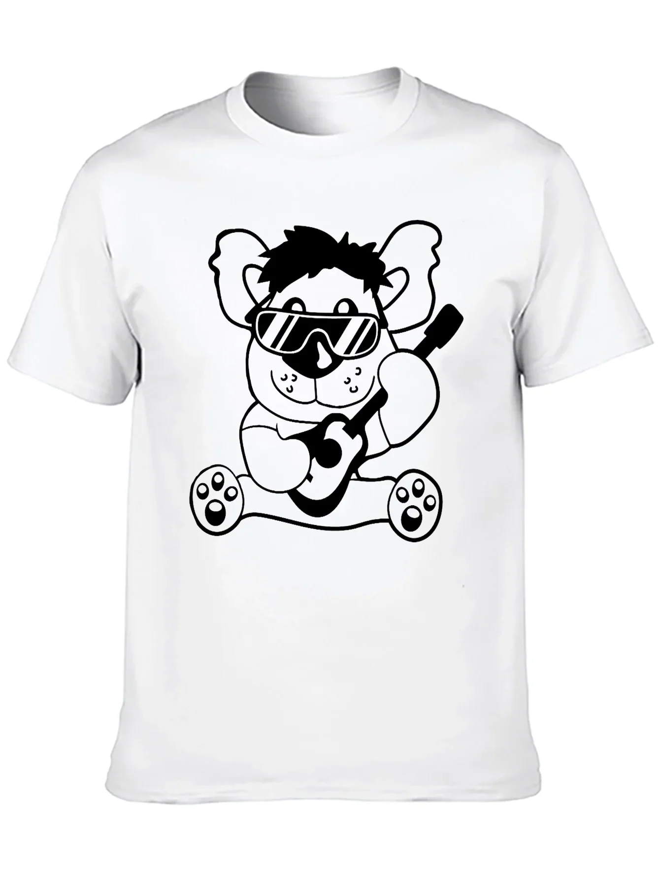 Cool Koala Guitar T-Shirt - Black Cotton