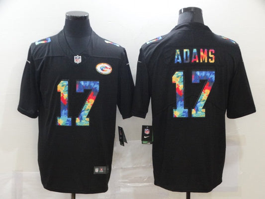 Men's Green Bay Packers Davante Adams #17 Black Player Game Jersey1