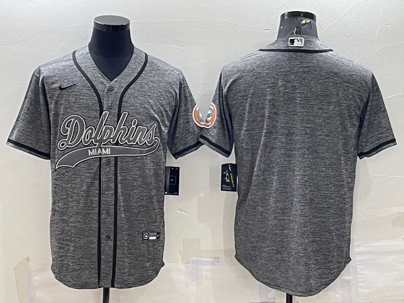 Men's Miami Dolphins Gray Blank jersey